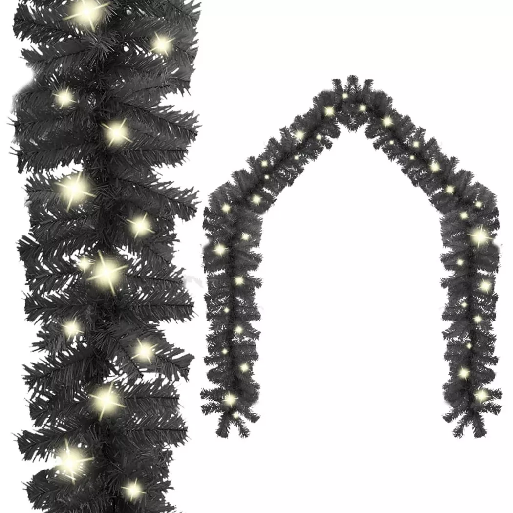 Guirlande de Noël avec lumières led 20 m Noir