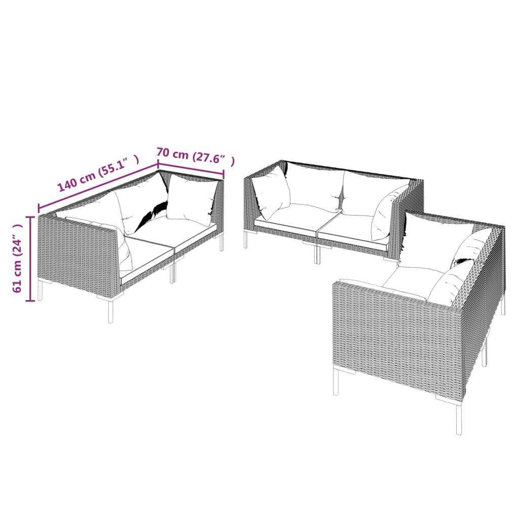 VidaXL Garten-lounge-set poly-rattan  