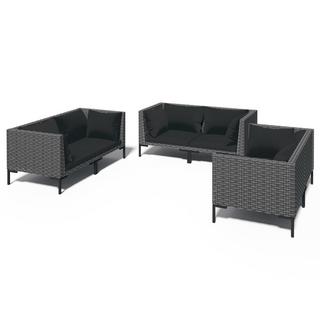 VidaXL set divani da giardino Polirattan  