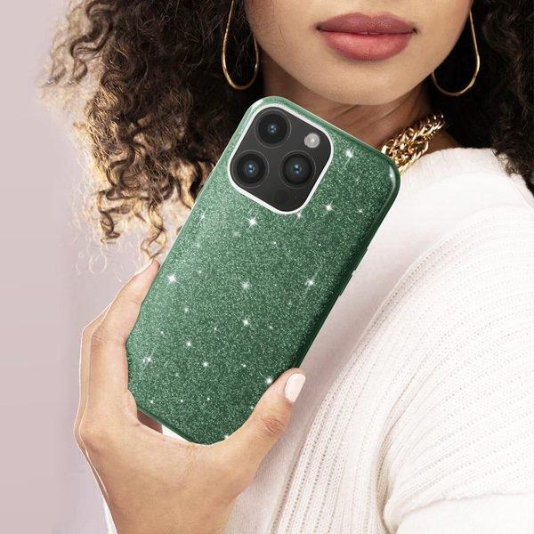 Avizar  Cover Paillette iPhone 14 Pro Verde 