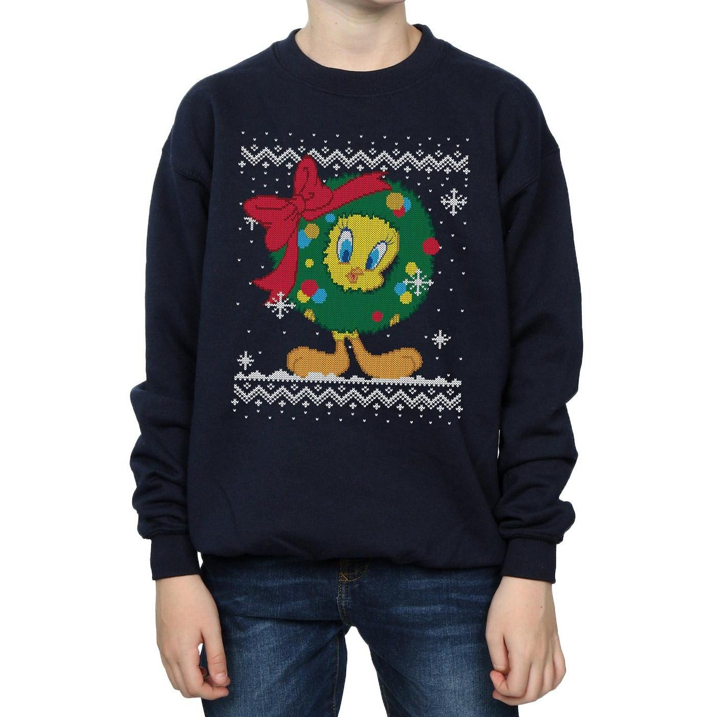 LOONEY TUNES  Tweety Pie Christmas Fair Isle Sweatshirt 