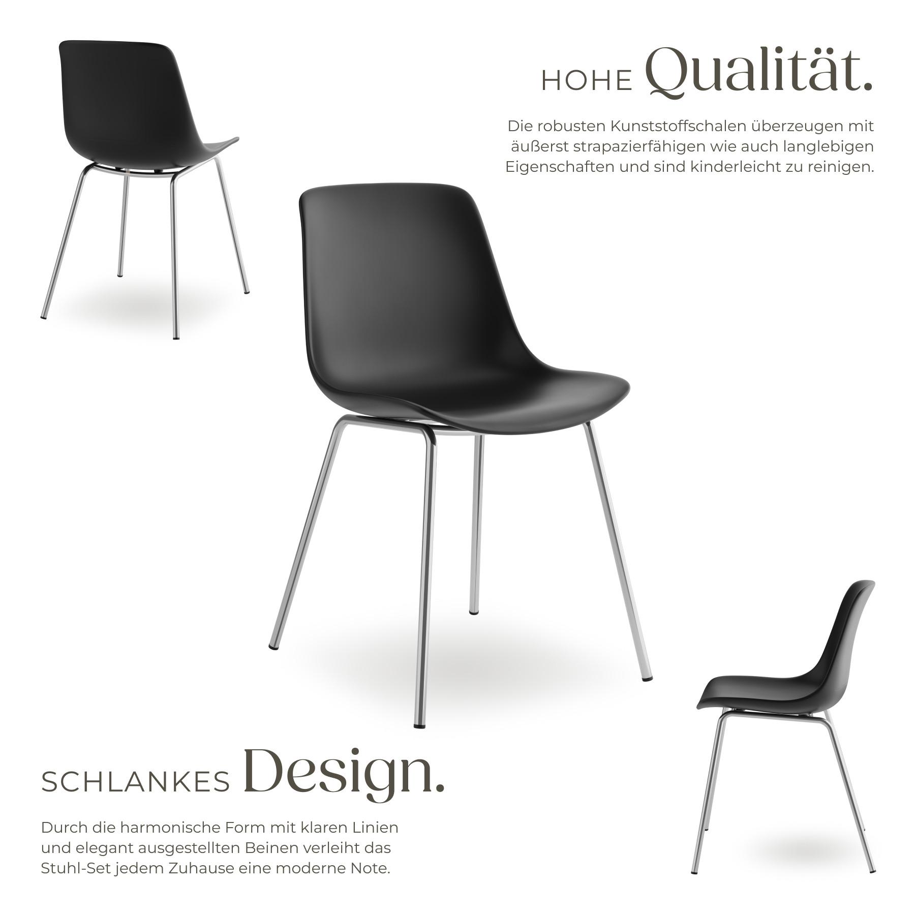 Tectake Kunststoffstühle Mave, ergonomisch, 120 kg  