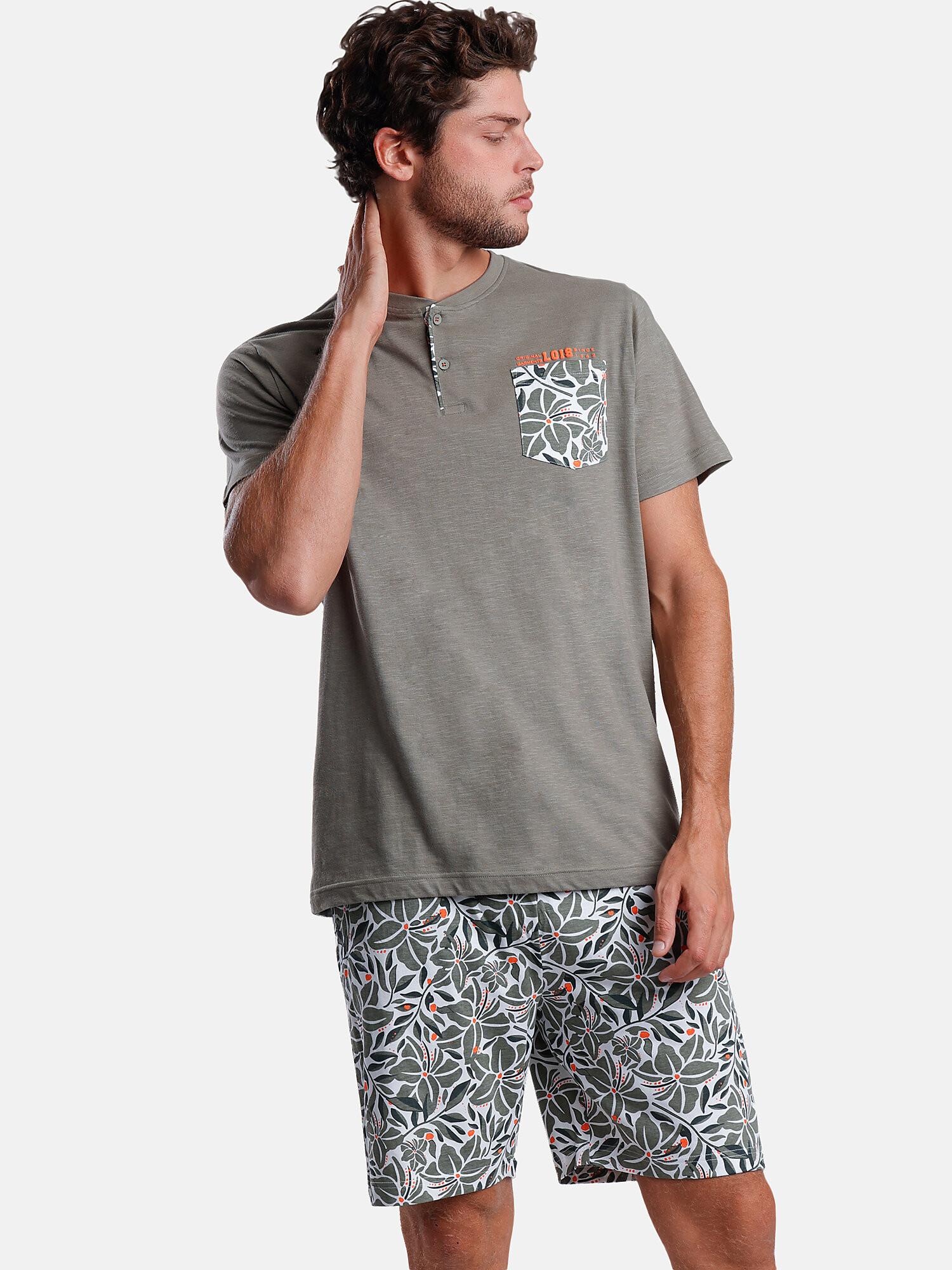 Admas  Pyjama Shorts T-Shirt Plants Lois 