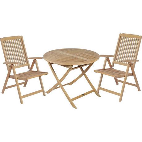 mutoni pleasure Garten Essgruppe Solo Teak natur (3-tlg)  