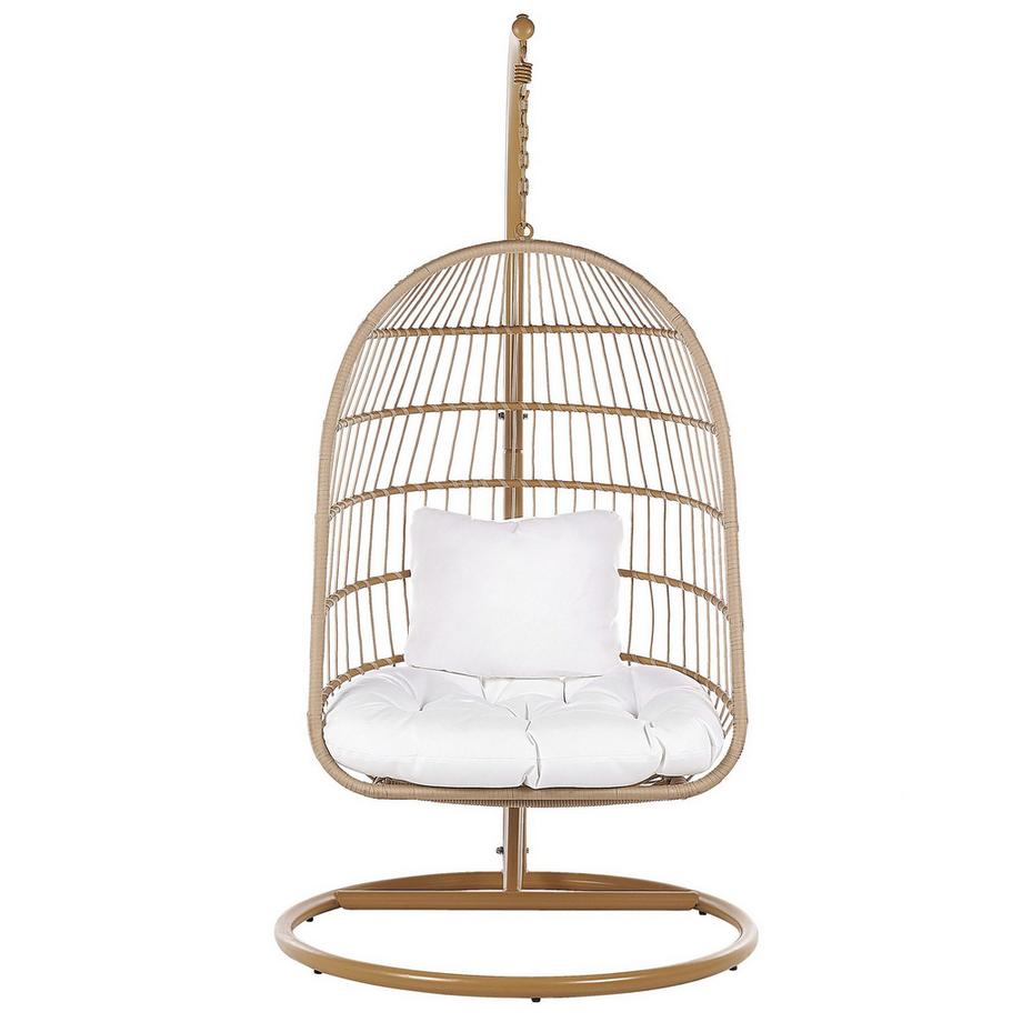 Beliani Poltrona sospesa con supporto da pavimento en Rattan sintetico Boho ALLERA  