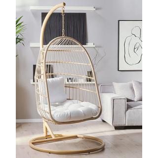 Beliani Hängesessel mit Gestell aus PE Rattan Boho ALLERA  