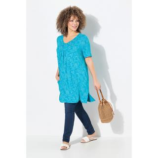 Ulla Popken Maglia lunga stampa floreale Scollo a V Mezze maniche  