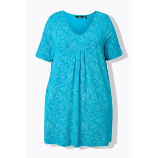 Ulla Popken Maglia lunga stampa floreale Scollo a V Mezze maniche  