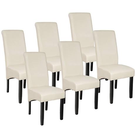 Tectake Lot de 6 chaises aspect cuir  