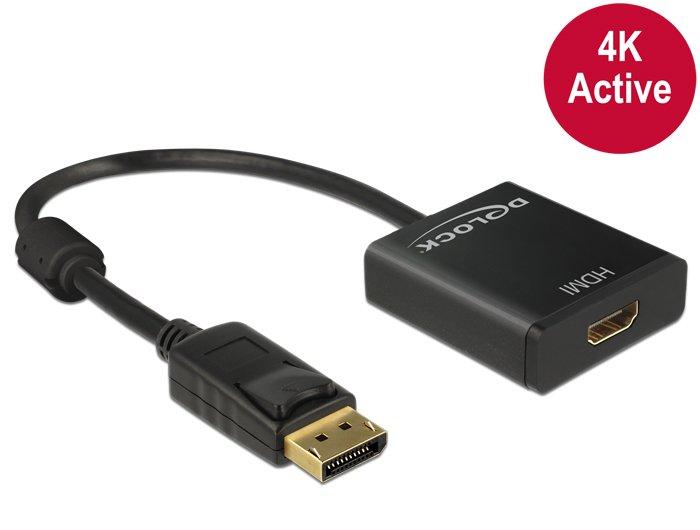 DeLock  DisplayPort / HDMI Adapterkabel DisplayPort Stecker, HDMI-A Buchse 0.20 m Schwarz  vergoldete Steck 