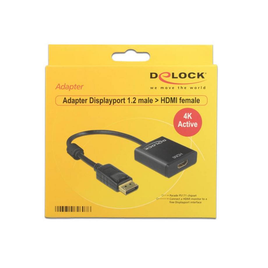 DeLock  Adaptateur DisplayPort 1.2 mâle - HDMI femelle 4K active 