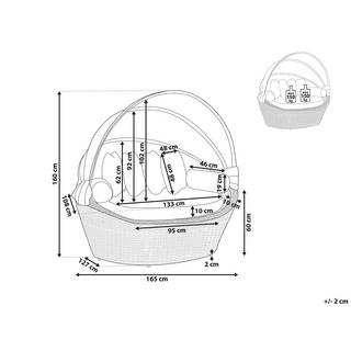 Beliani Lettino prendisole en Rattan sintetico Classico SYLT  