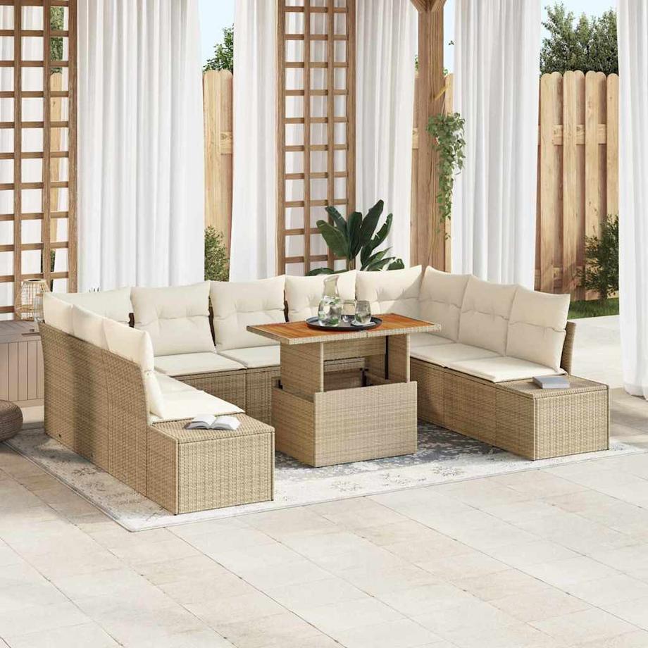 VidaXL Ensemble de jardin poly rattan  