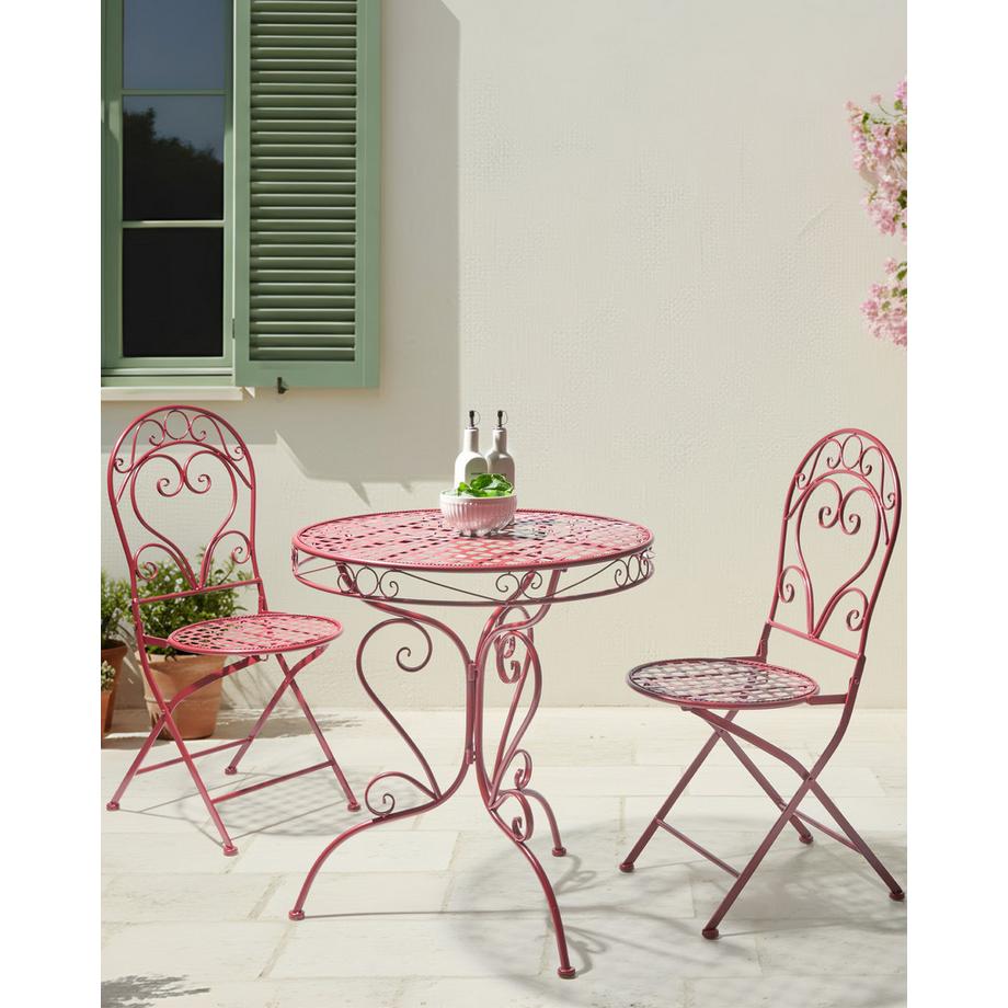 Beliani Lot de 2 chaises de jardin en Métal  ALBINIA  