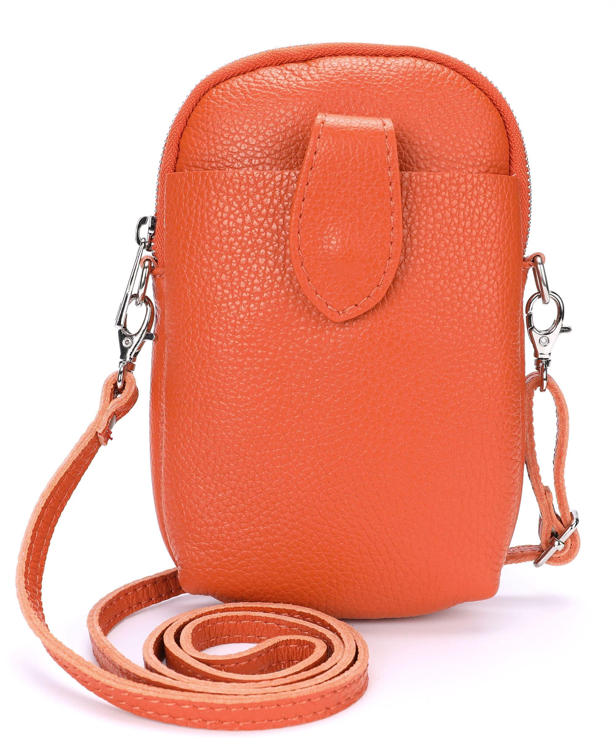 Only-bags.store Kleine Leder-Umhängetasche, Handtasche Handy echtes Leder, Crossbody-Umhängetasche Kleine Leder-Umhängetasche, Handtasche Handy echtes Leder, Crossbody-Umhängetasche 