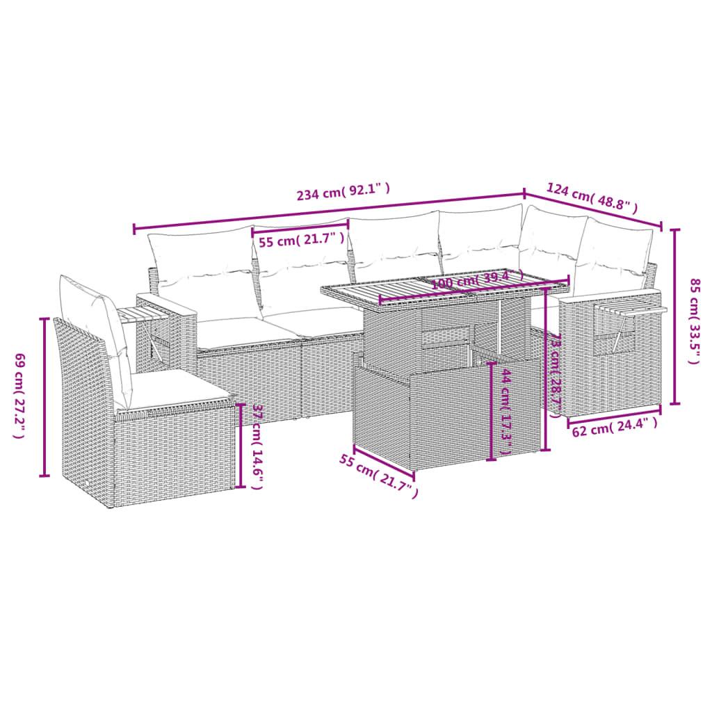 VidaXL Ensemble de canapés de jardin rotin synthétique  