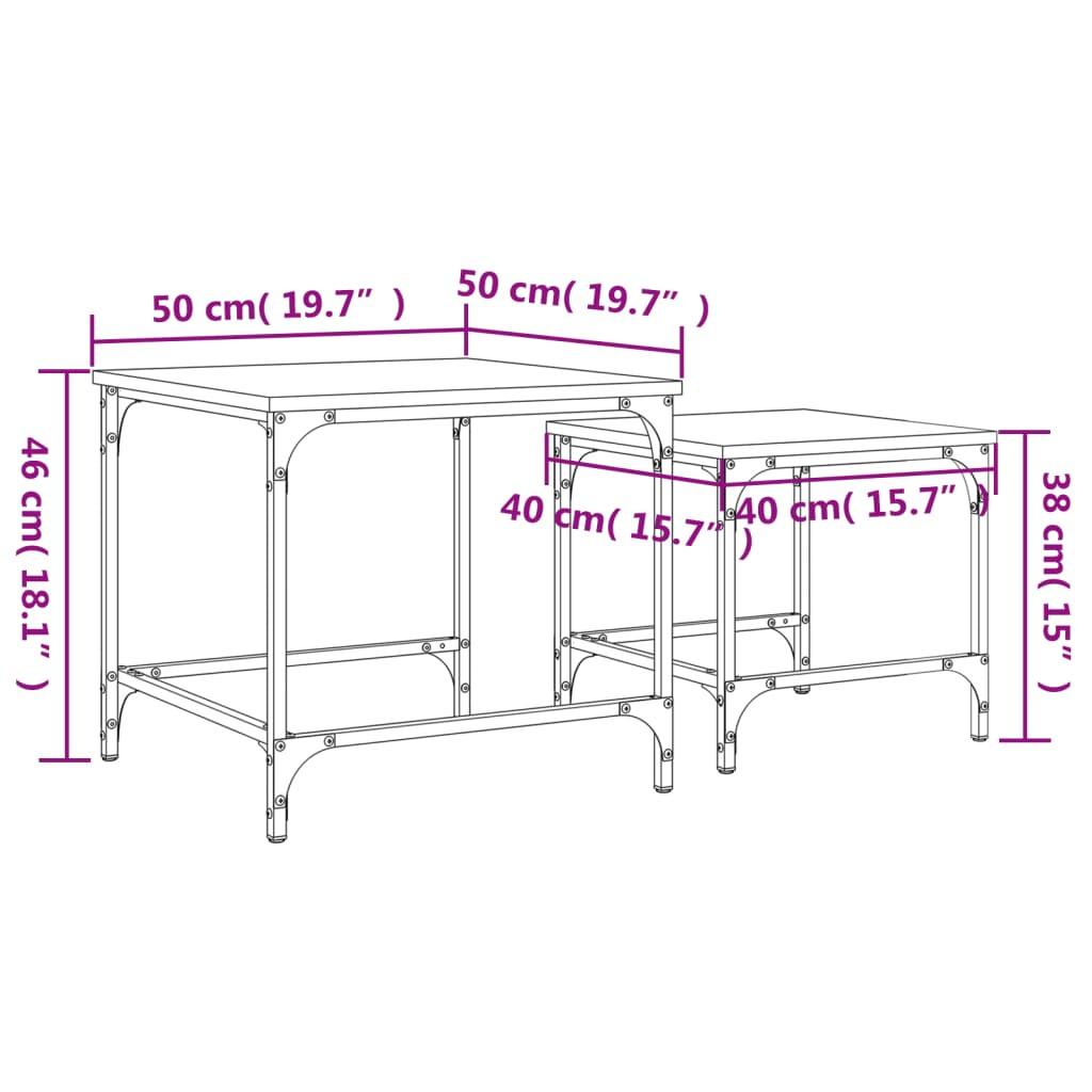 VidaXL Table basse gigogne bois d'ingénierie  