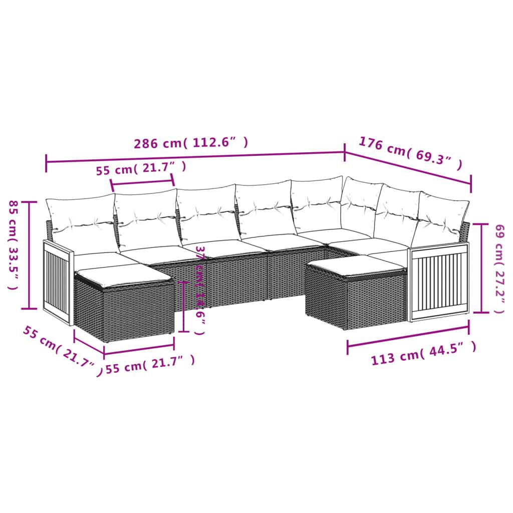 VidaXL Ensemble de canapés de jardin rotin synthétique  