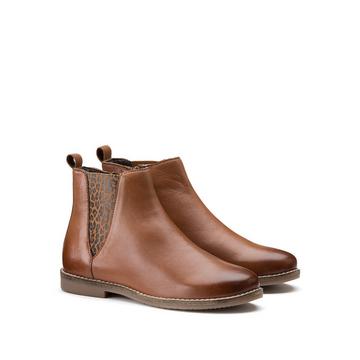 Chelsea-Boots aus Leder mit Leopardenmuster