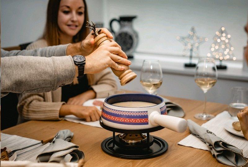 Kadastar Hirsch Wollband M22 Käsefondue Set 9 teilig  