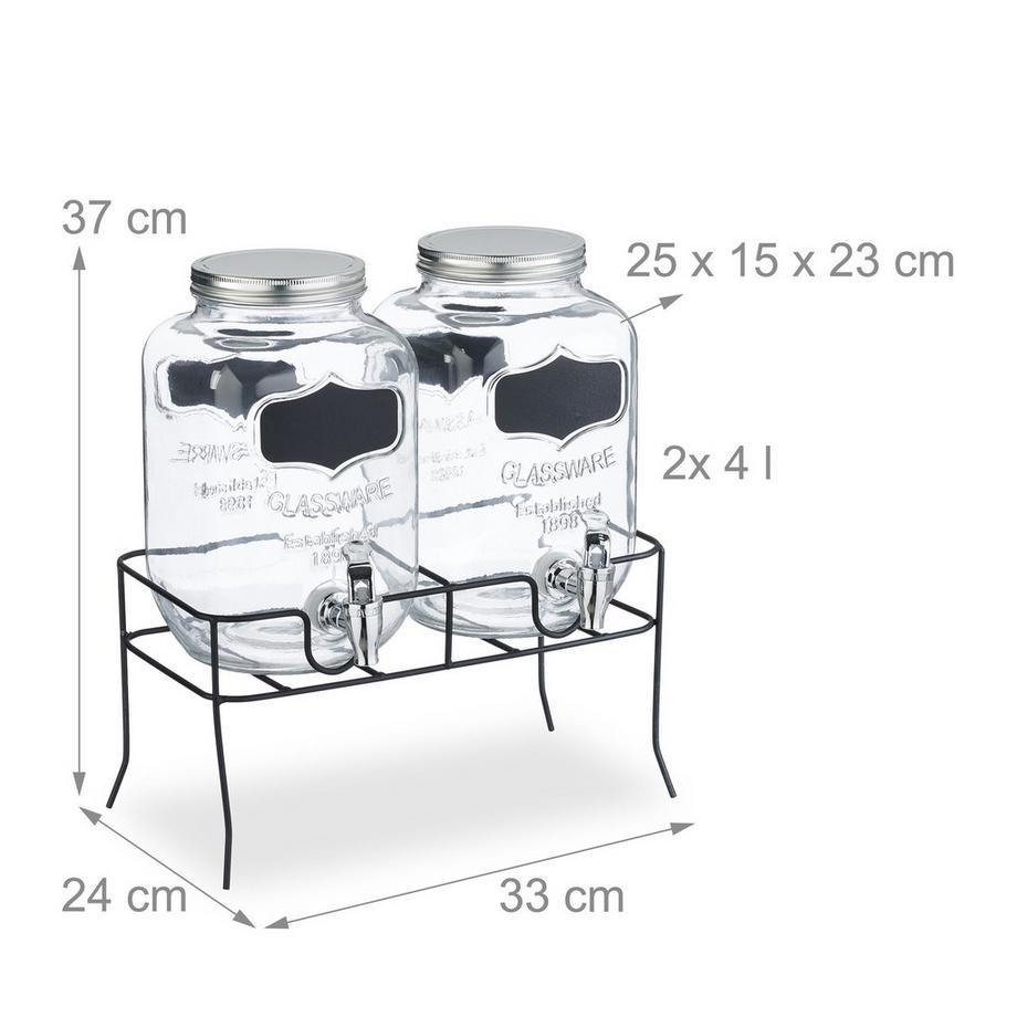 B2X Distributore di bevande da 2 pezzi con supporto da 4 litri  