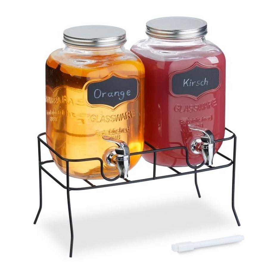 Distributeur de boissons avec support, lot de 2, 4 L