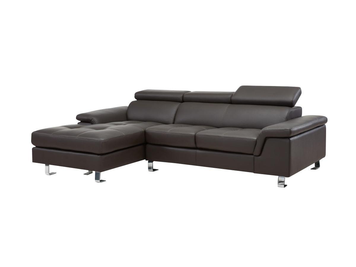 Vente-unique Ecksofa Leder MISHIMA Ecke Links  