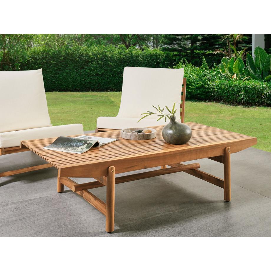 Beliani Outdoor Couchtisch aus Akazienholz Rustikal GIAVENO  