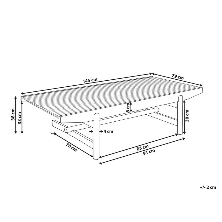 Beliani Outdoor Couchtisch aus Akazienholz Rustikal GIAVENO  