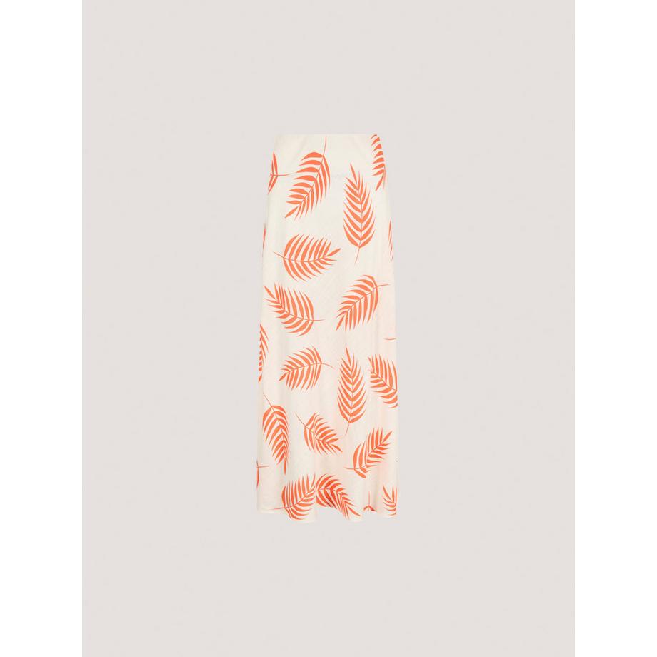 APRICOT Tropical Leaf Bias Maxi Skirt  