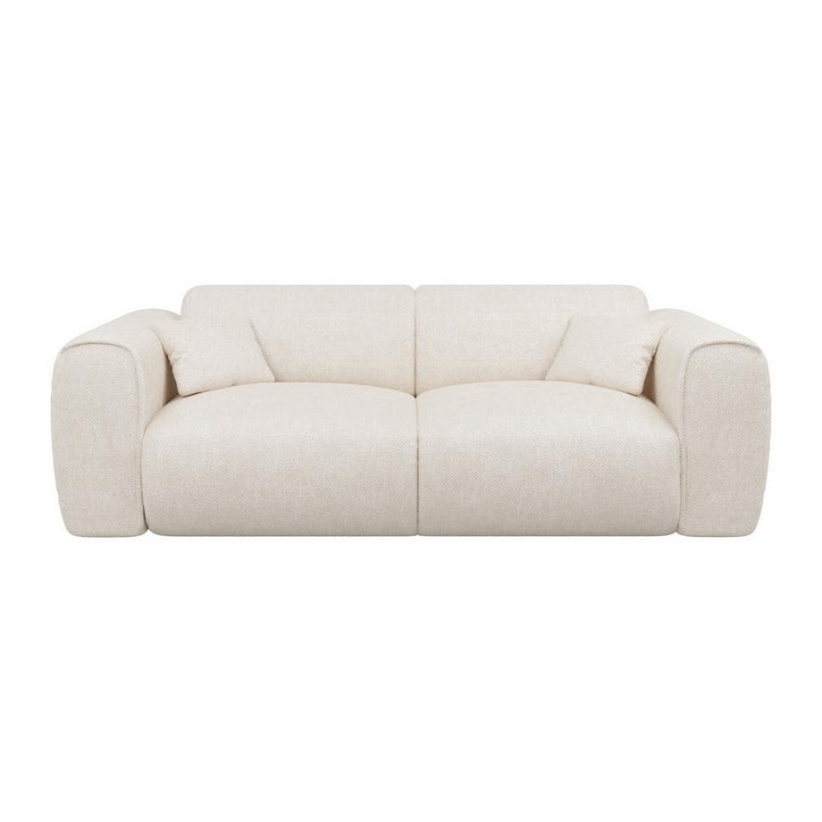 Vente-unique Canapé 3 places convertible express en tissu texturé beige POGNIA  