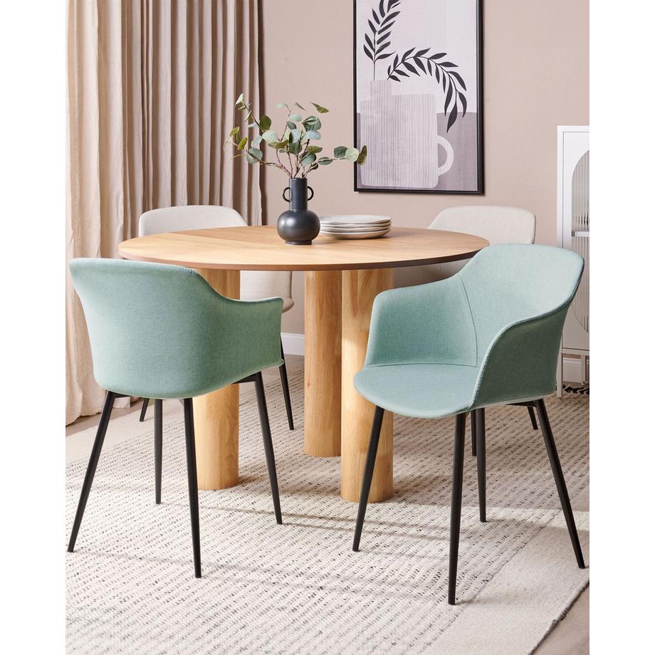 Beliani Lot de 2 chaises de salle à manger en Tissu Rétro ELIM  