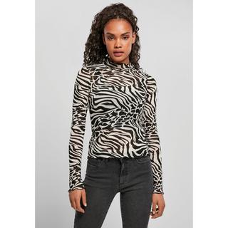 URBAN CLASSICS Langärmeliges Rollkragen AOP Mesh Top  