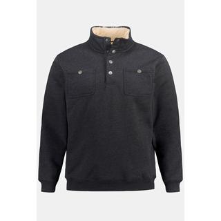 JP1880 Pull à Manches Longues Doublure Teddy Col Montant Boutons Pression  