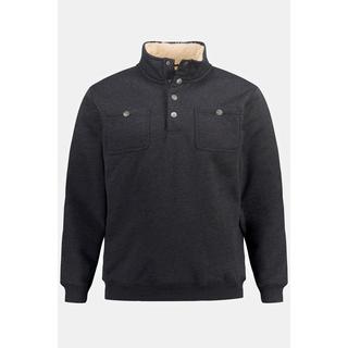 JP1880 Pull à Manches Longues Doublure Teddy Col Montant Boutons Pression  