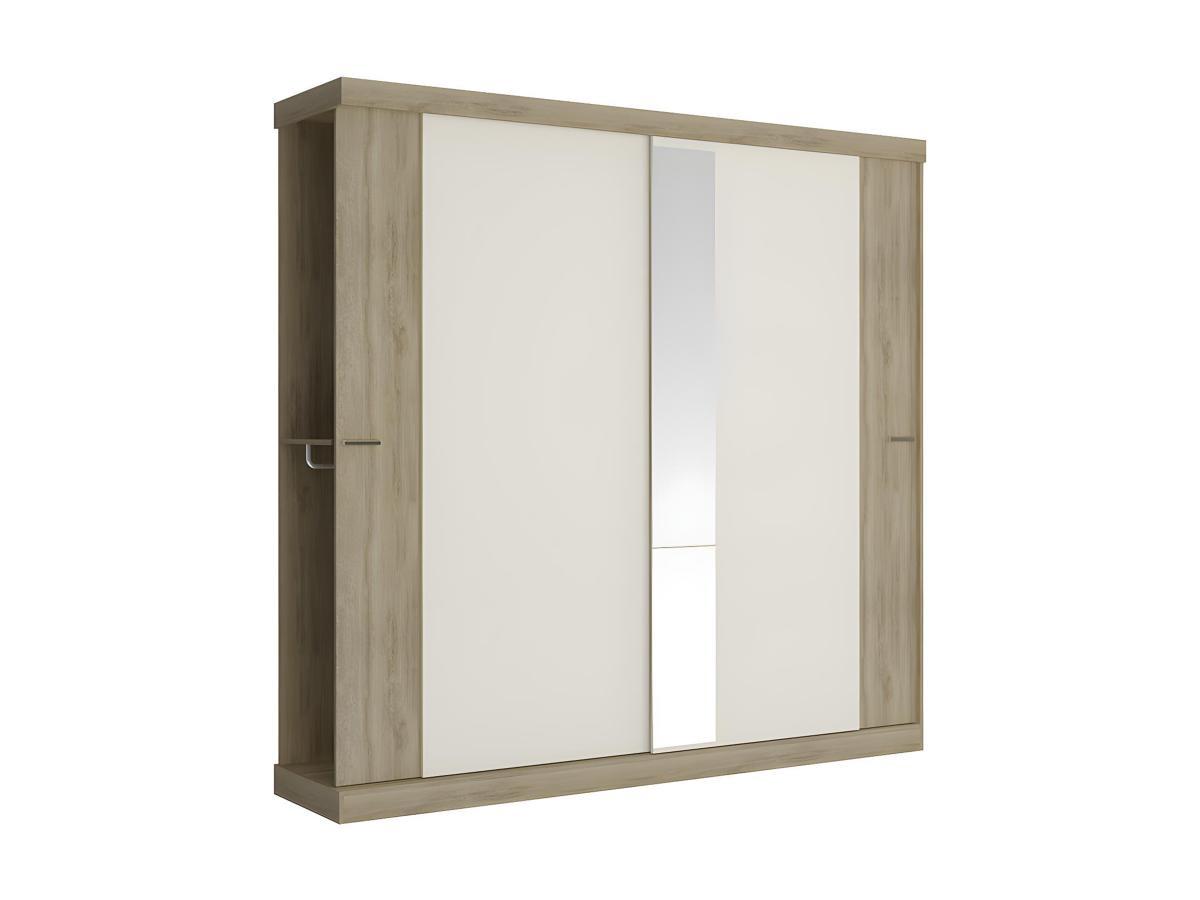Vente-unique Armoire ADALRIK II 2 portes coulissantes Avec miroir L1Chêne Ivoire  