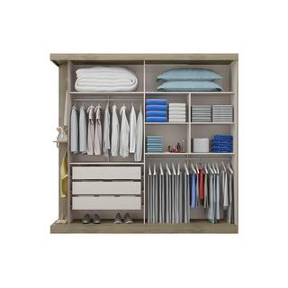 Vente-unique Armoire ADALRIK II 2 portes coulissantes Avec miroir L1Chêne Ivoire  