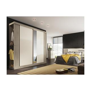 Vente-unique Armoire ADALRIK II 2 portes coulissantes Avec miroir L1Chêne Ivoire  