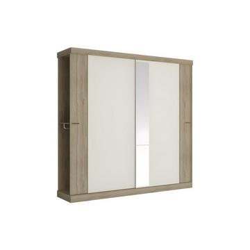 Armadio 2 ante scorrevoli con specchio 1 Quercia e Avorio ADALRIK