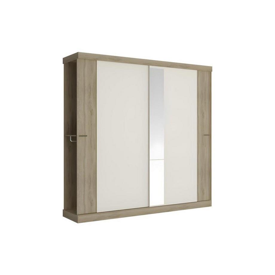 Armoire ADALRIK II 2 portes coulissantes Avec miroir L1Chêne Ivoire