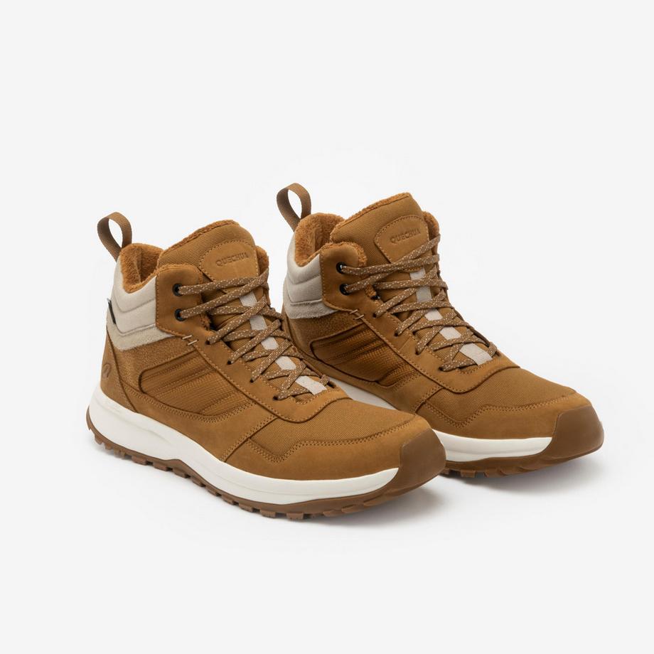 QUECHUA  Chaussures de randonnée en cuir chaud homme, NH500 Mid Cuir Hybrid marron 