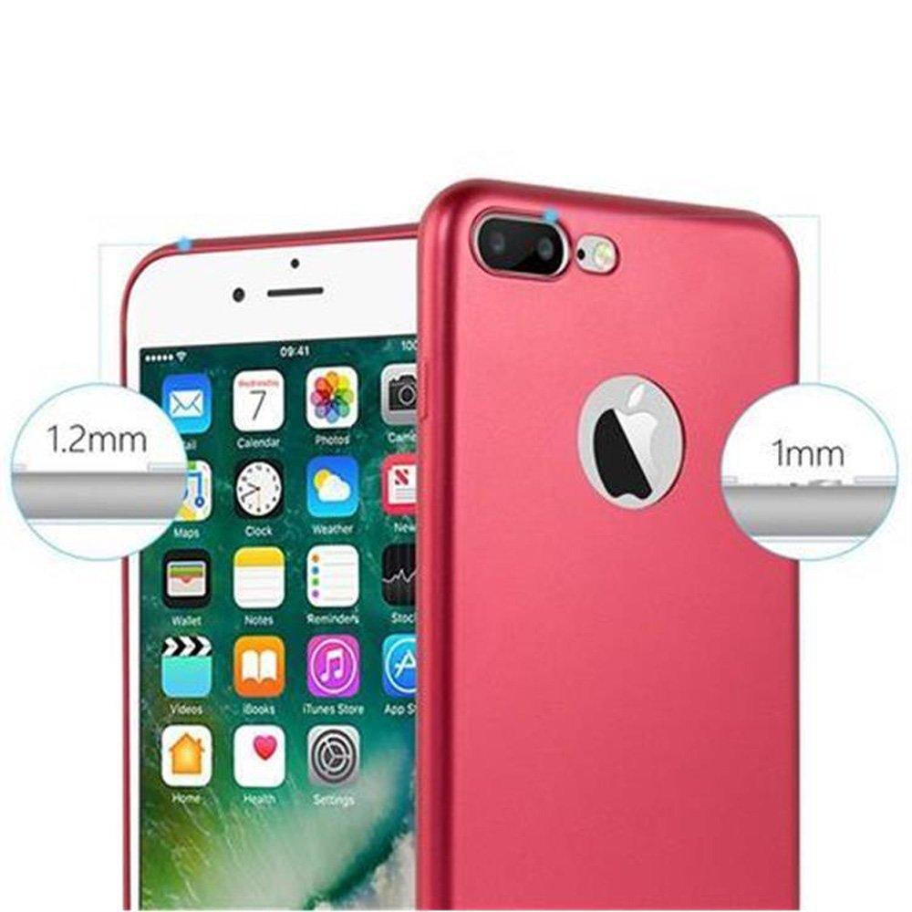 Cadorabo  Coque pour Apple iPhone 8 PLUS / 7 PLUS / 7S PLUS en METALLIC ROUGE - Housse Protection Souple en Silicone TPU avec Anti-Choc et Anti-Rayures - Ultra Slim Fin Gel Case Cover Bumper 