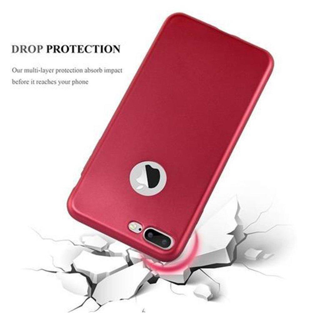 Cadorabo  Coque pour Apple iPhone 8 PLUS / 7 PLUS / 7S PLUS en METALLIC ROUGE - Housse Protection Souple en Silicone TPU avec Anti-Choc et Anti-Rayures - Ultra Slim Fin Gel Case Cover Bumper 