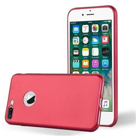 Cadorabo  Hülle für Apple iPhone 7 PLUS  7S PLUS  8 PLUS in METALLIC ROT - Schutzhülle aus flexiblem TPU Silikon 