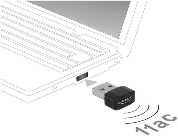 DeLock  12461 carte réseau WLAN 433 Mbit/s 