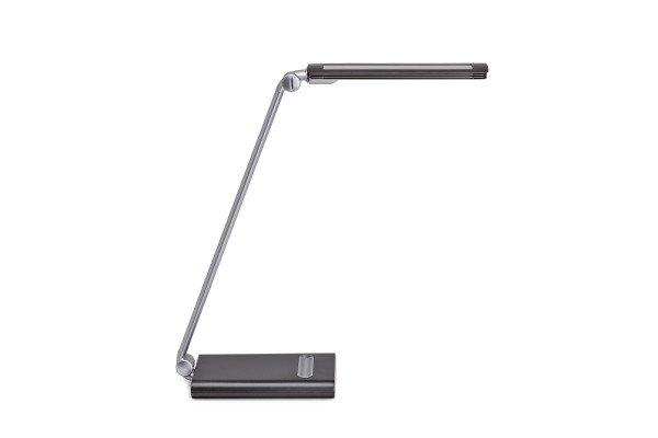 Maul Lampada da tavolo a LED, dimmerabile, porta USB nella base, 6 W, 6500 K, argento.  