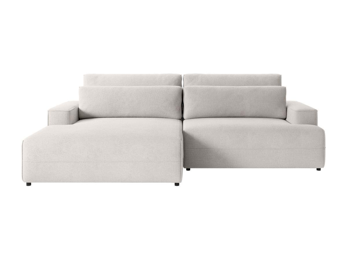 Vente-unique Ecksofa mit Schlaffunktion - Ecke links - Strukturstoff - Beige - BREGLIO  