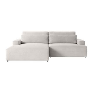 Vente-unique Ecksofa mit Schlaffunktion - Ecke links - Strukturstoff - Beige - BREGLIO  