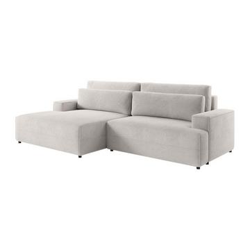 Ecksofa mit Schlaffunktion - Ecke links - Strukturstoff - Beige - BREGLIO