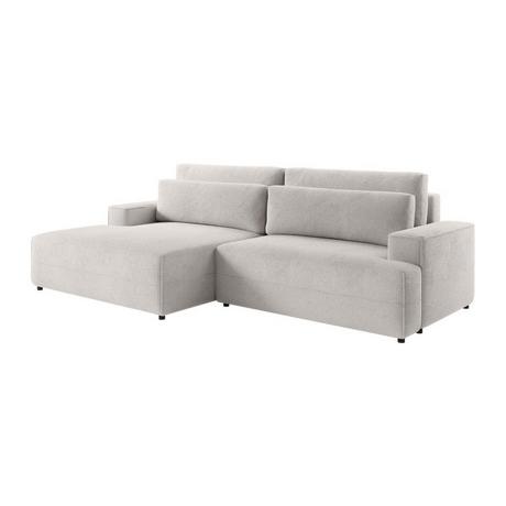 Vente-unique Ecksofa mit Schlaffunktion - Ecke links - Strukturstoff - Beige - BREGLIO  